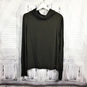 DKNY Jeans Turtleneck Cowl Long Sleeve Green Top L